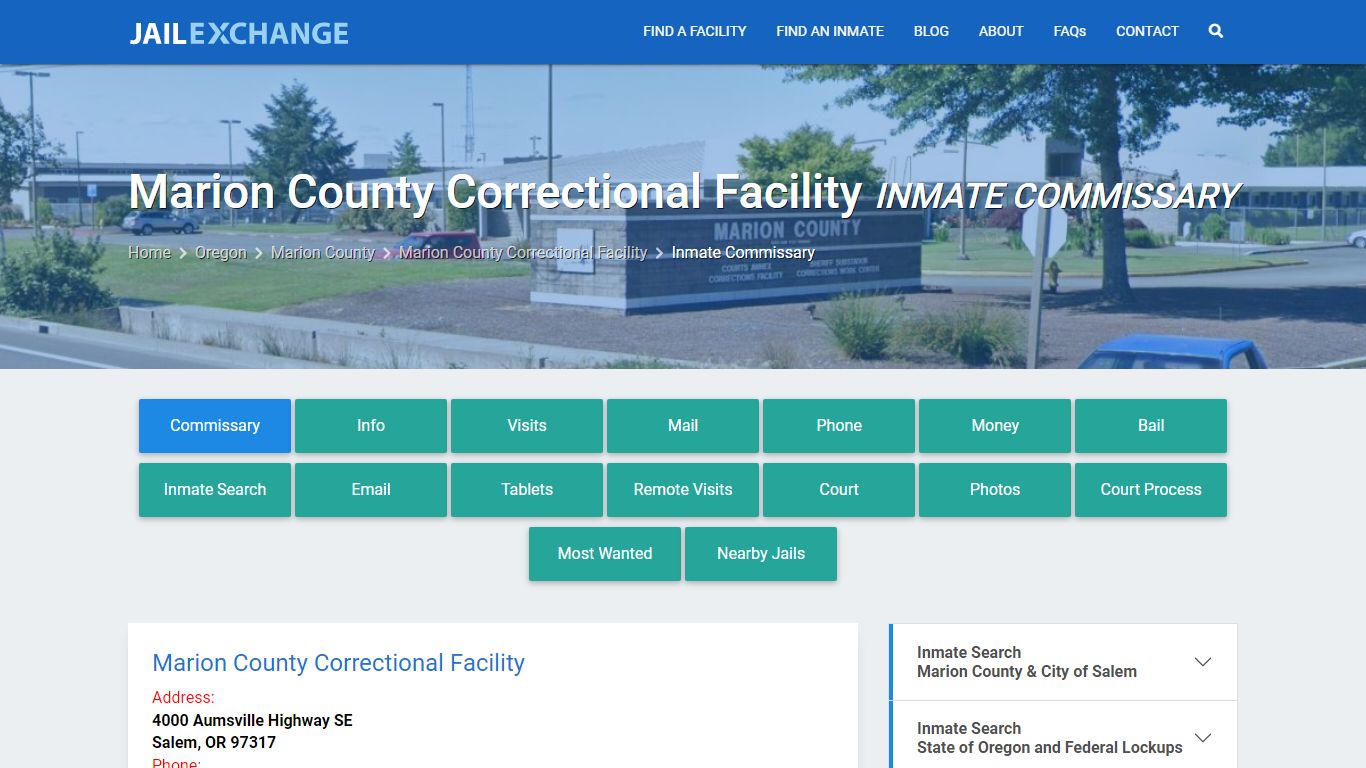 Marion County Correctional Facility Inmate Commissary - Jail Exchange