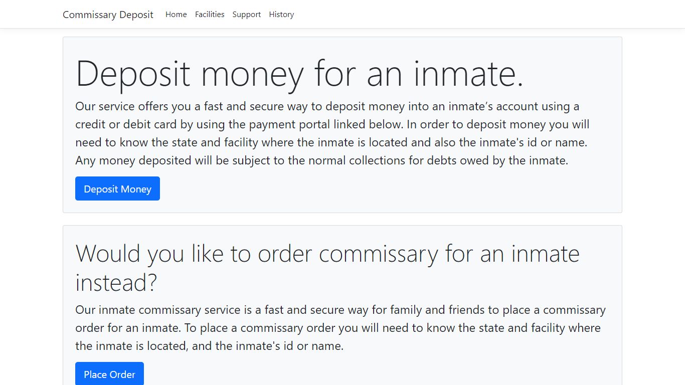 Commissary Deposit - fast and secure online commissary order and inmate ...
