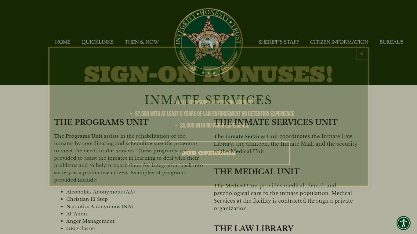INMATE SERVICES — Marion County Sheriff's Office