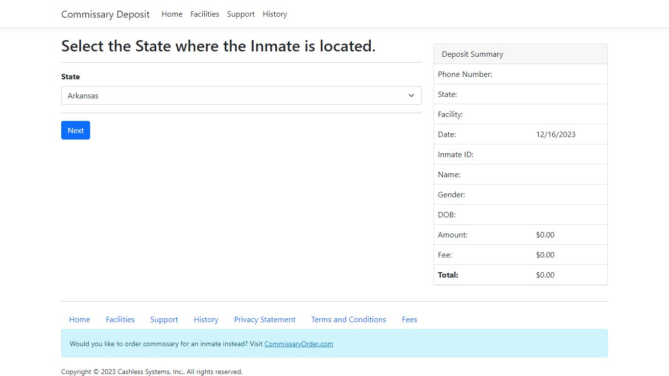 Commissary Deposit - fast and secure online commissary order and inmate ...